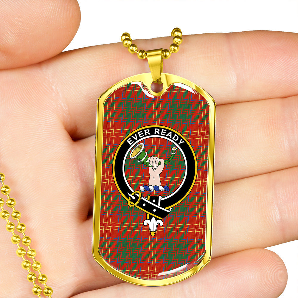 Burns 1930 Ancient Clan Badge Classic Tartan Dog Tag Necklace