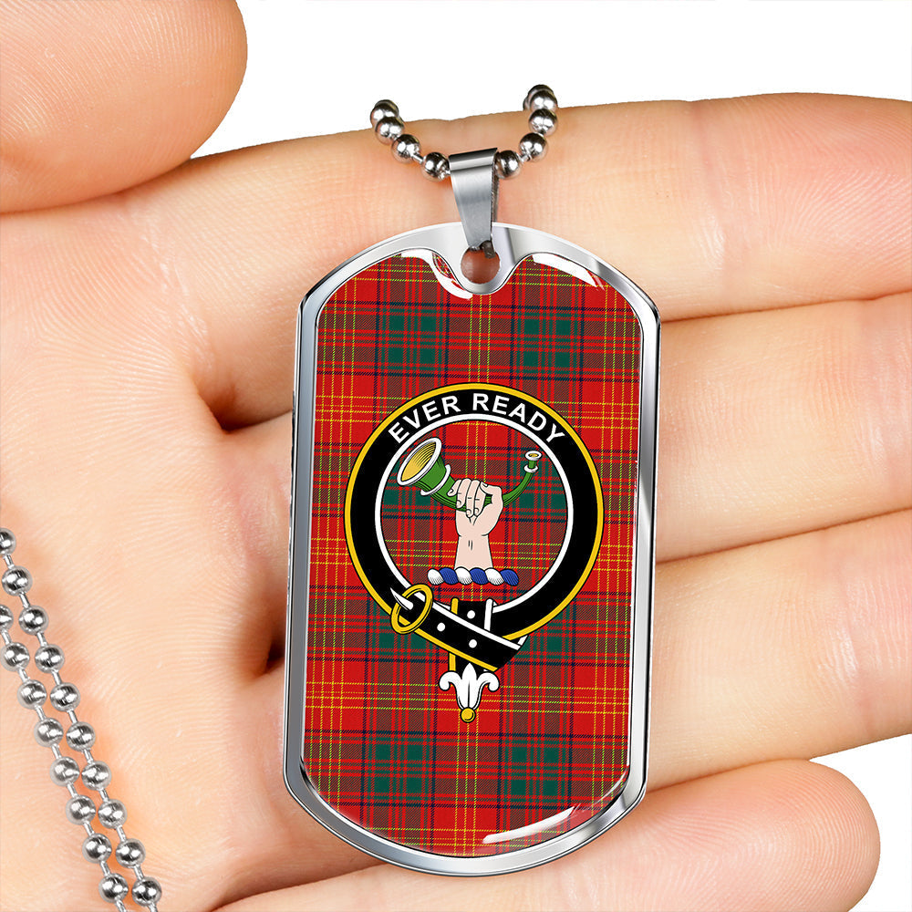 Burns 1930 Modern Clan Badge Classic Tartan Dog Tag Necklace