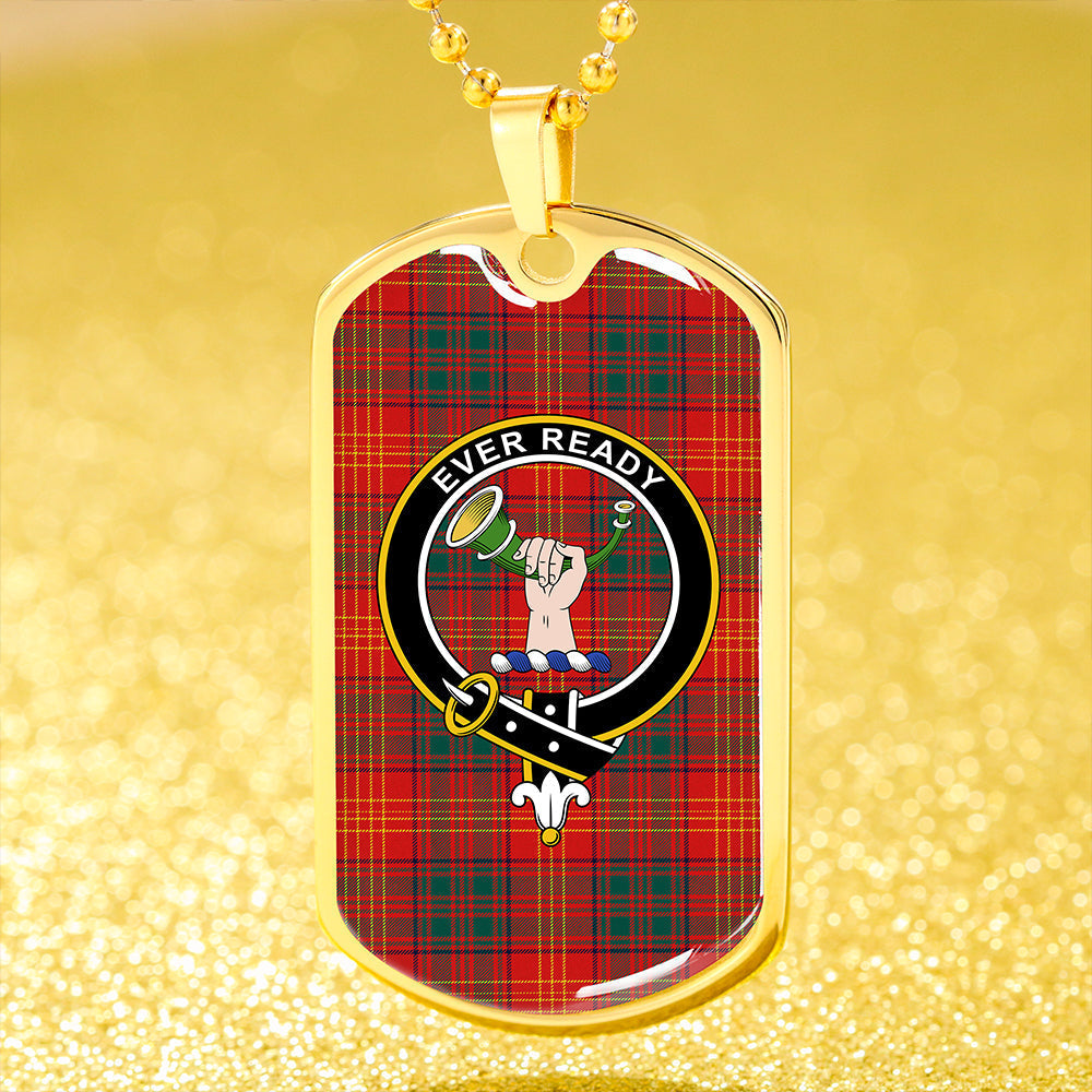 Burns 1930 Modern Clan Badge Classic Tartan Dog Tag Necklace