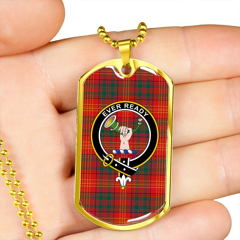 Burns 1930 Modern Clan Badge Classic Tartan Dog Tag Necklace
