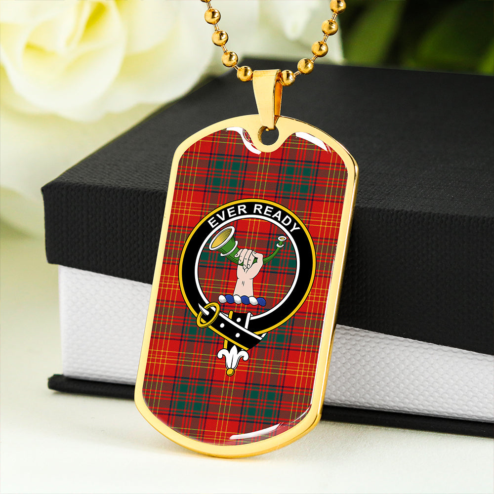 Burns 1930 Modern Clan Badge Classic Tartan Dog Tag Necklace