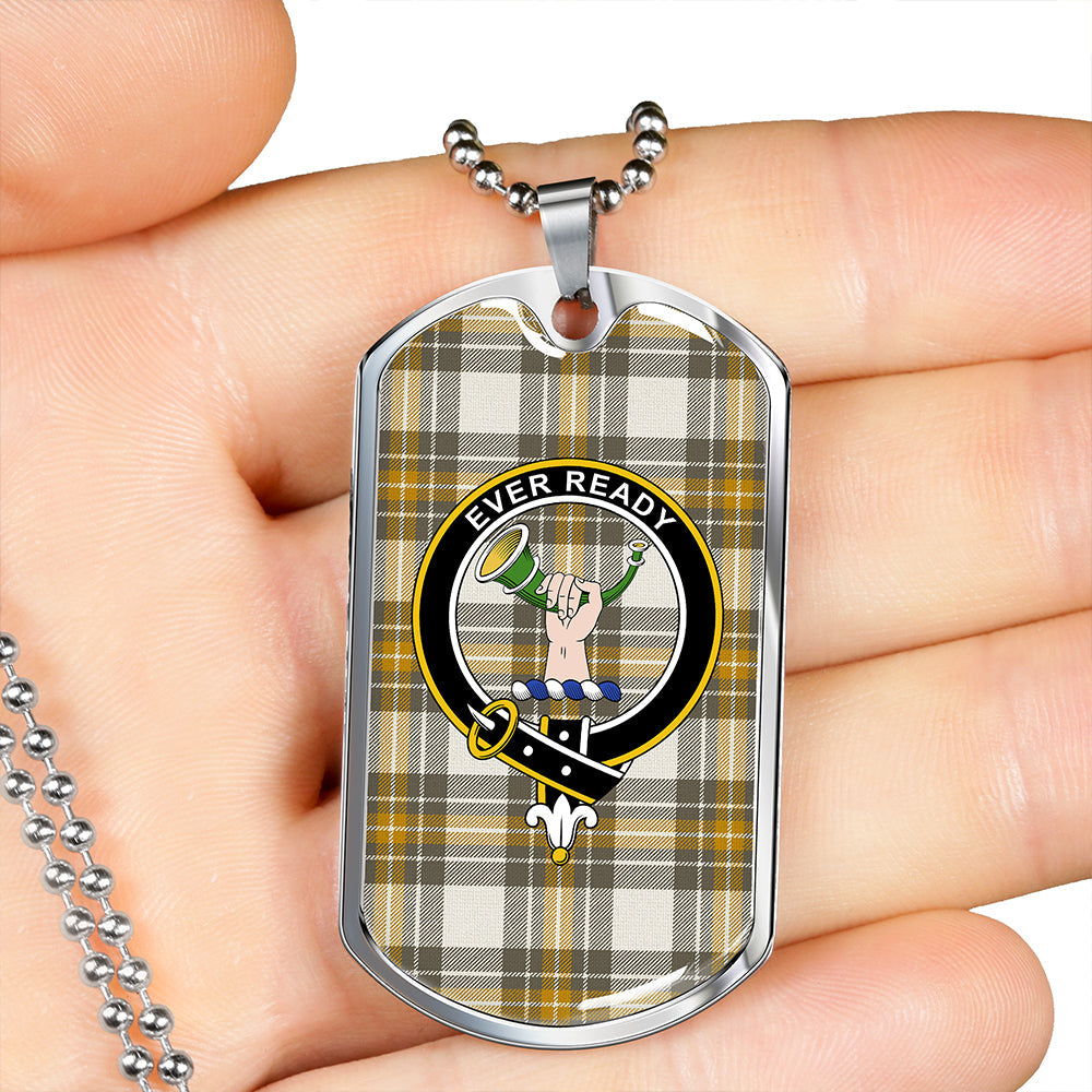Burns Ancient Clan Badge Classic Tartan Dog Tag Necklace