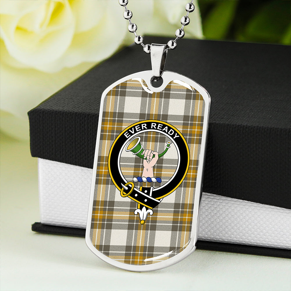 Burns Ancient Clan Badge Classic Tartan Dog Tag Necklace