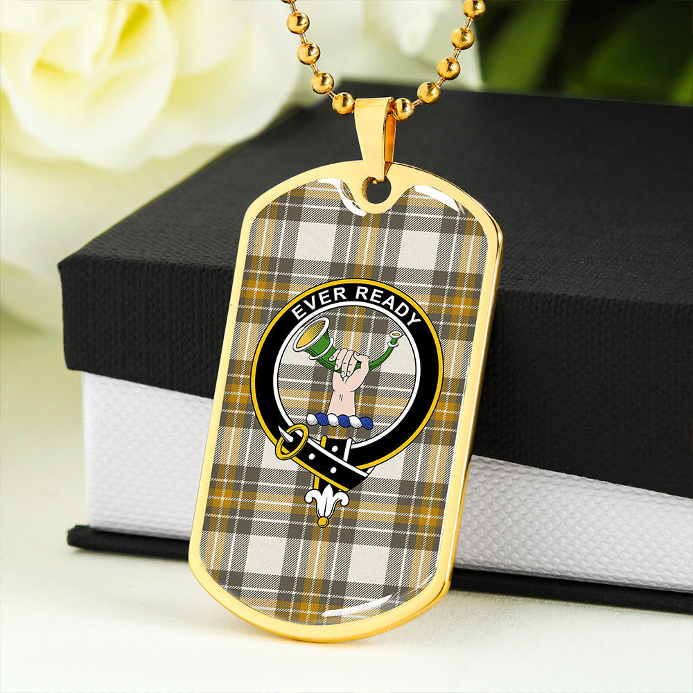 Burns Ancient Clan Badge Classic Tartan Dog Tag Necklace
