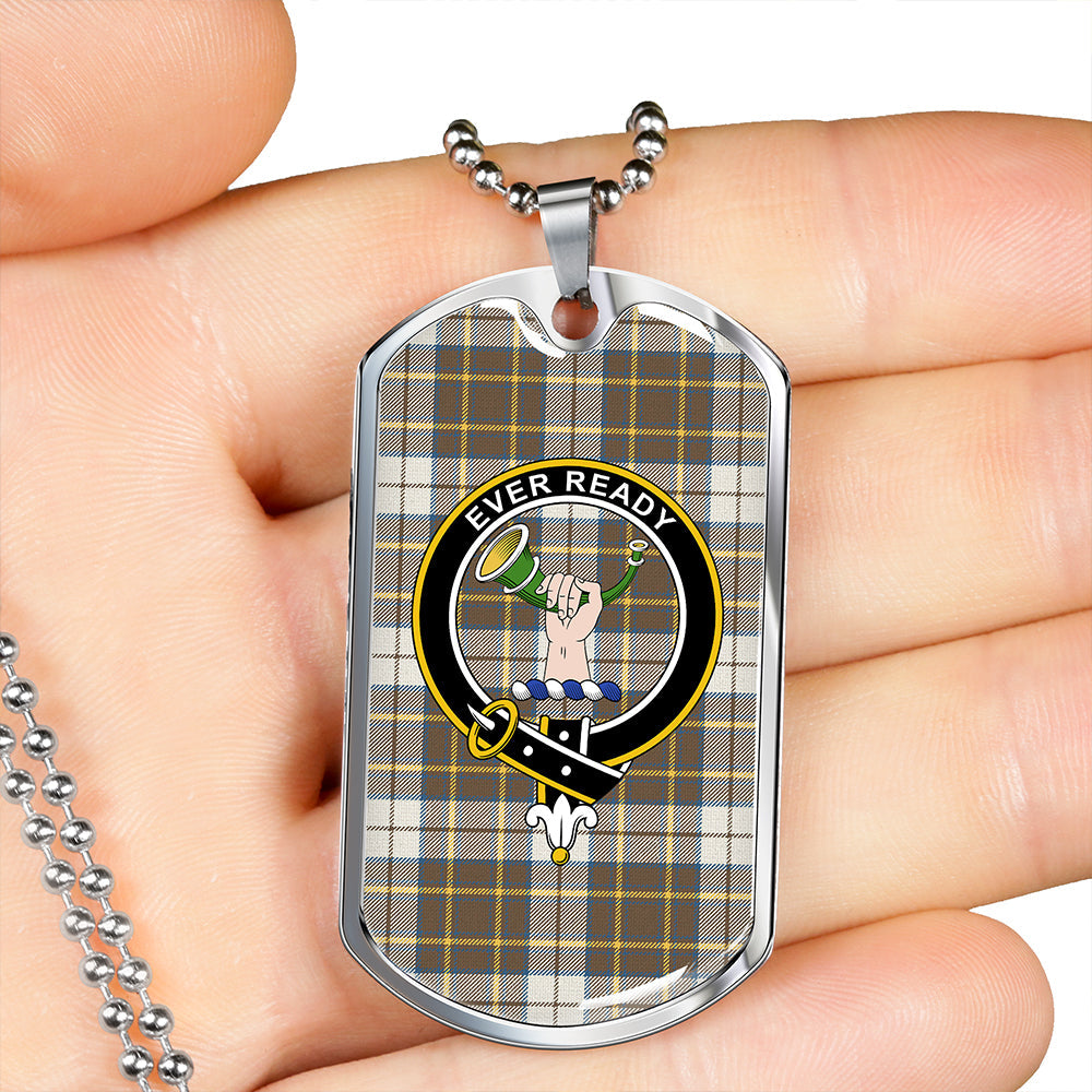 Burns Battalion Ancient Clan Badge Classic Tartan Dog Tag Necklace