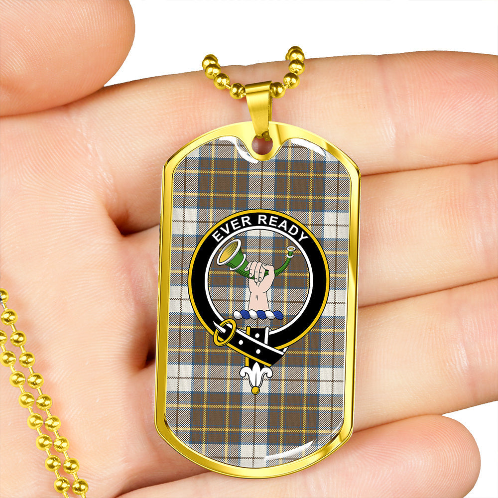 Burns Battalion Ancient Clan Badge Classic Tartan Dog Tag Necklace