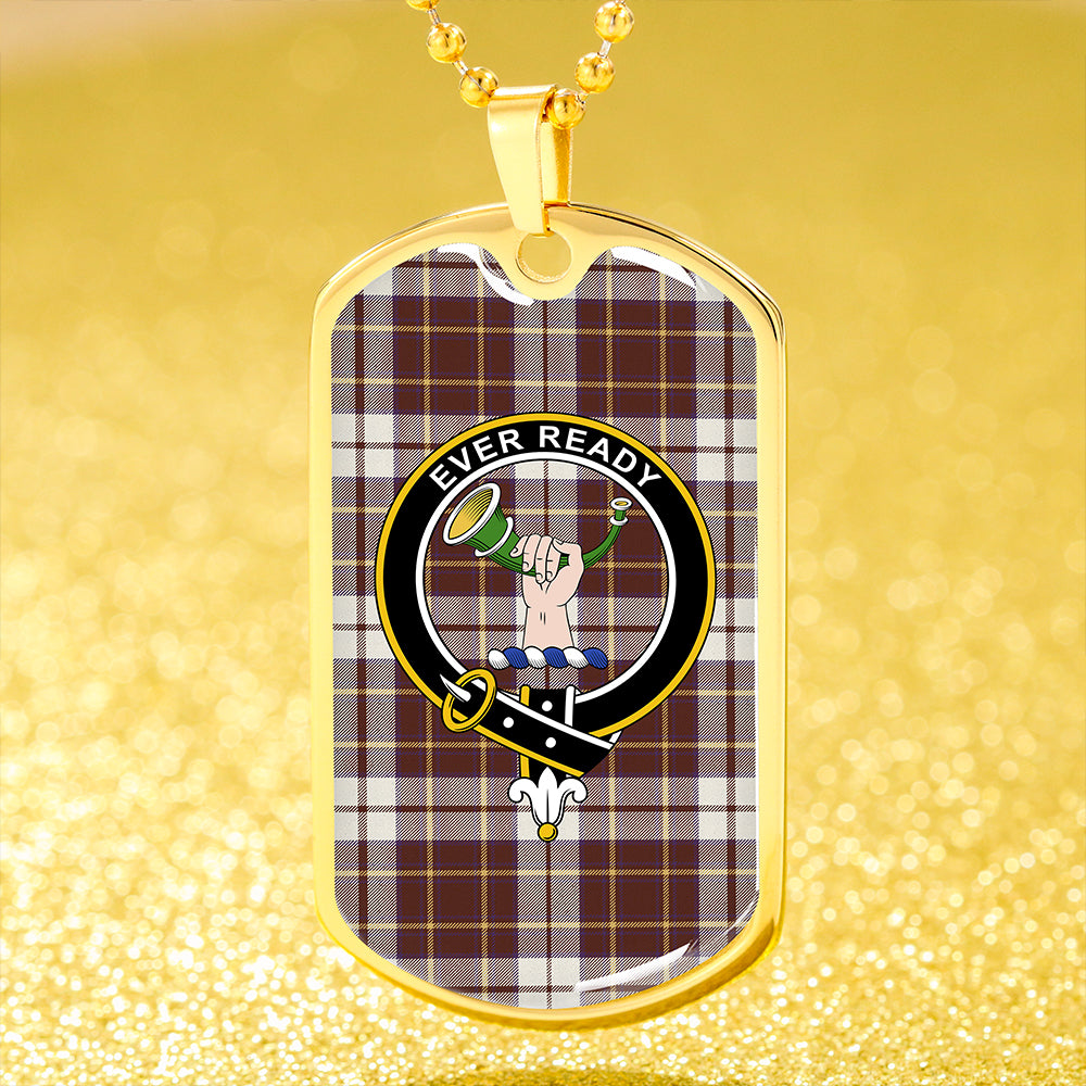 Burns Battalion Weathered Clan Badge Classic Tartan Dog Tag Necklace