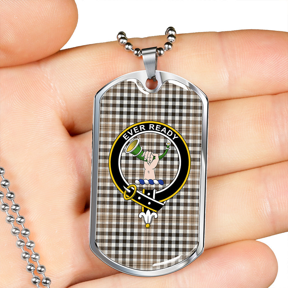 Burns Heritage Check Weathered Clan Badge Classic Tartan Dog Tag Necklace