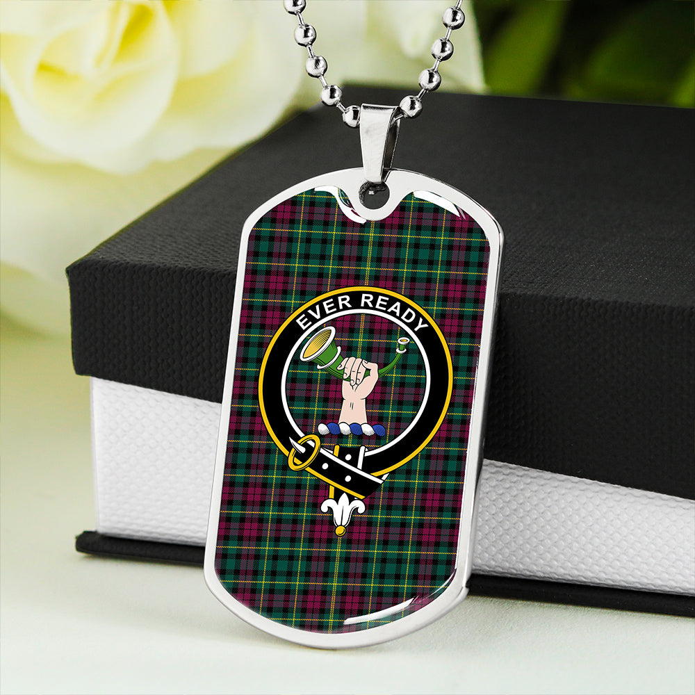 Burns Heritage Modern Clan Badge Classic Tartan Dog Tag Necklace