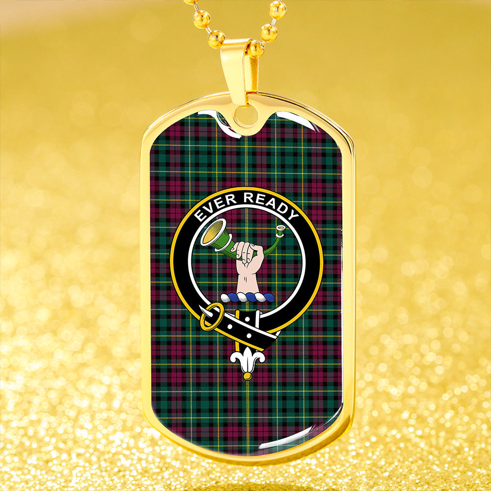 Burns Heritage Modern Clan Badge Classic Tartan Dog Tag Necklace