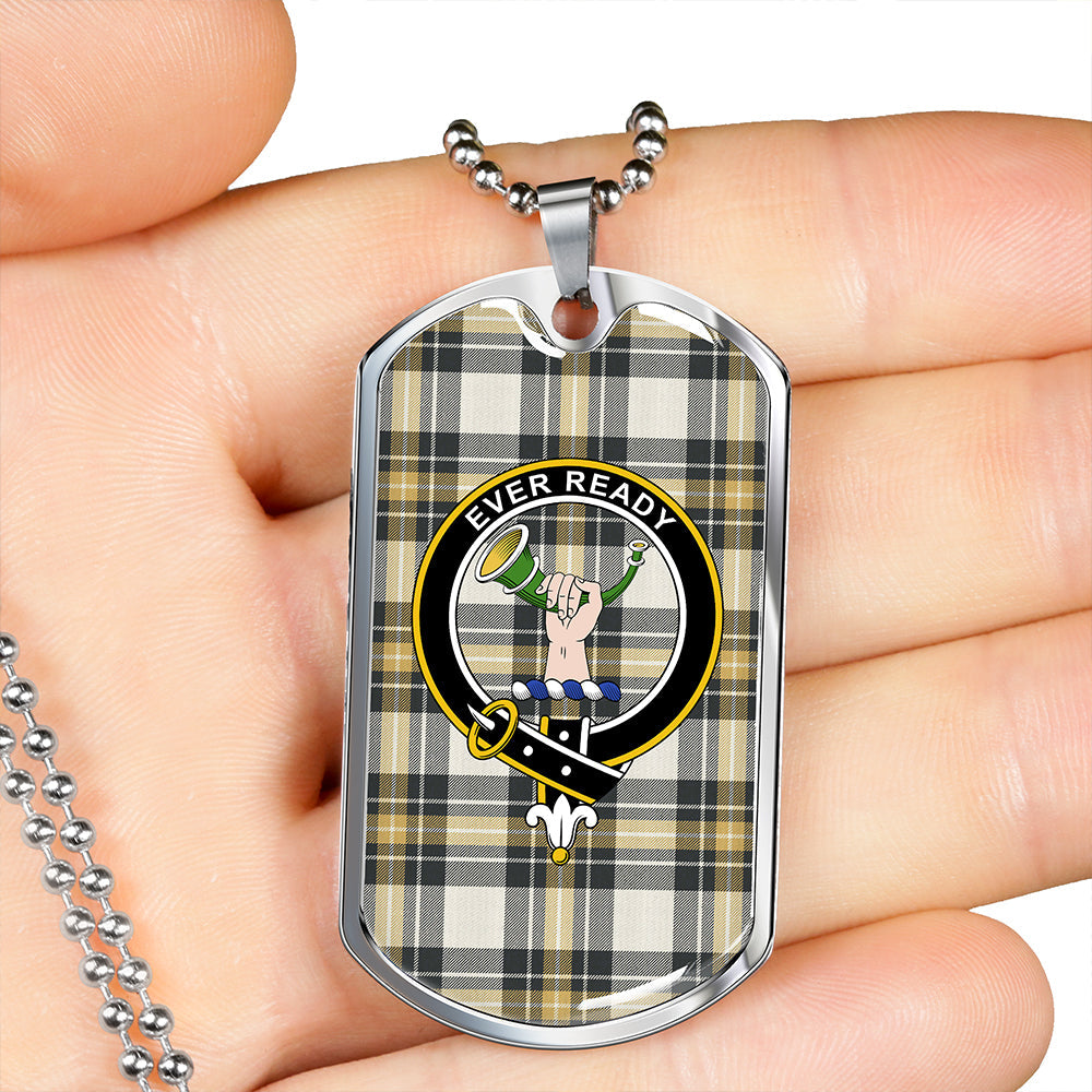 Burns Weathered Clan Badge Classic Tartan Dog Tag Necklace