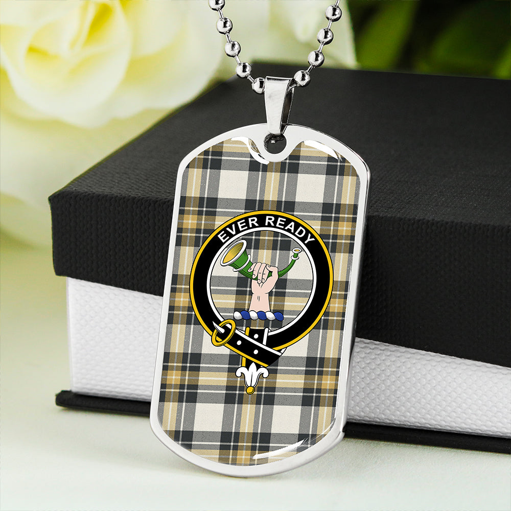 Burns Weathered Clan Badge Classic Tartan Dog Tag Necklace