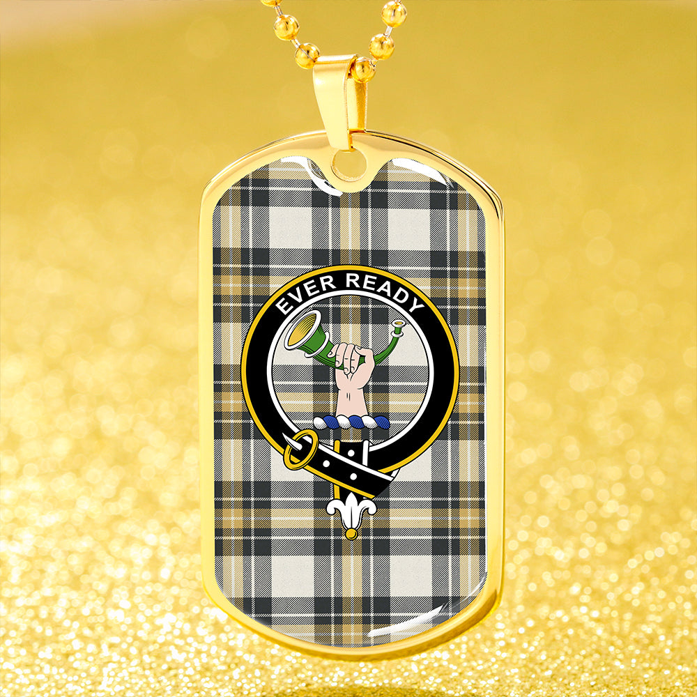 Burns Weathered Clan Badge Classic Tartan Dog Tag Necklace
