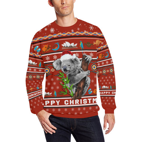 Christmas Australia Sweatshirt - Koala Santa Hat Merry Christmas
