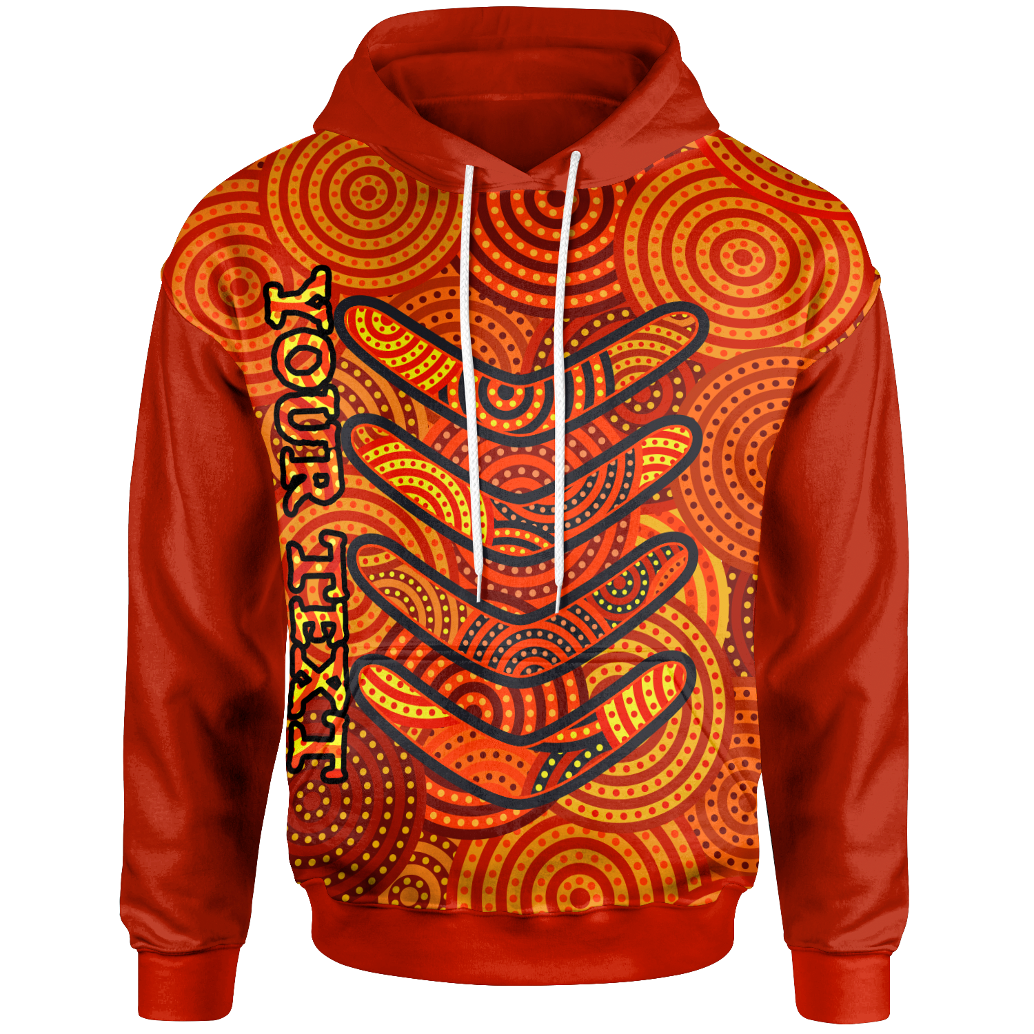 Aboriginal Personalised Hoodie - Aboriginal Boomerangs And Dot Circle