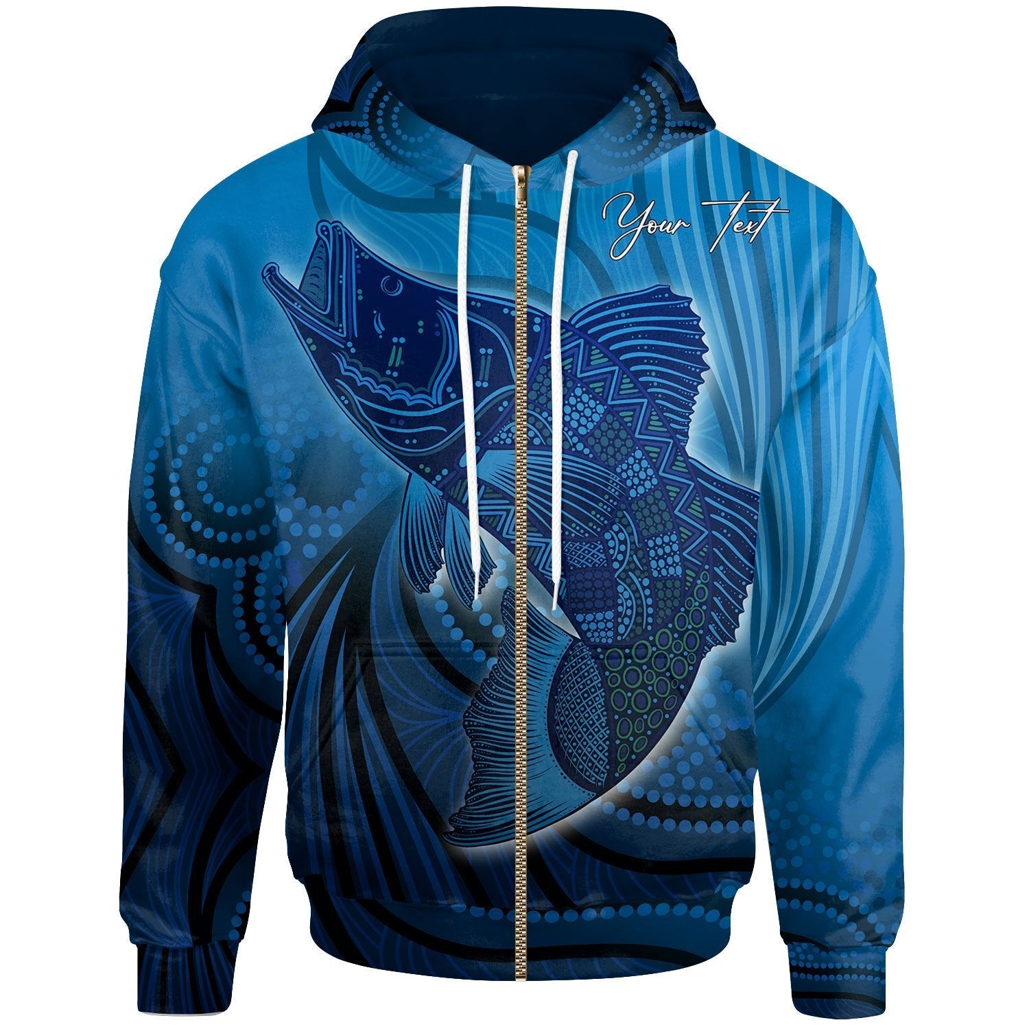 Aboriginal Personalized Zip Hoodie - Fish Dreaming Paintings