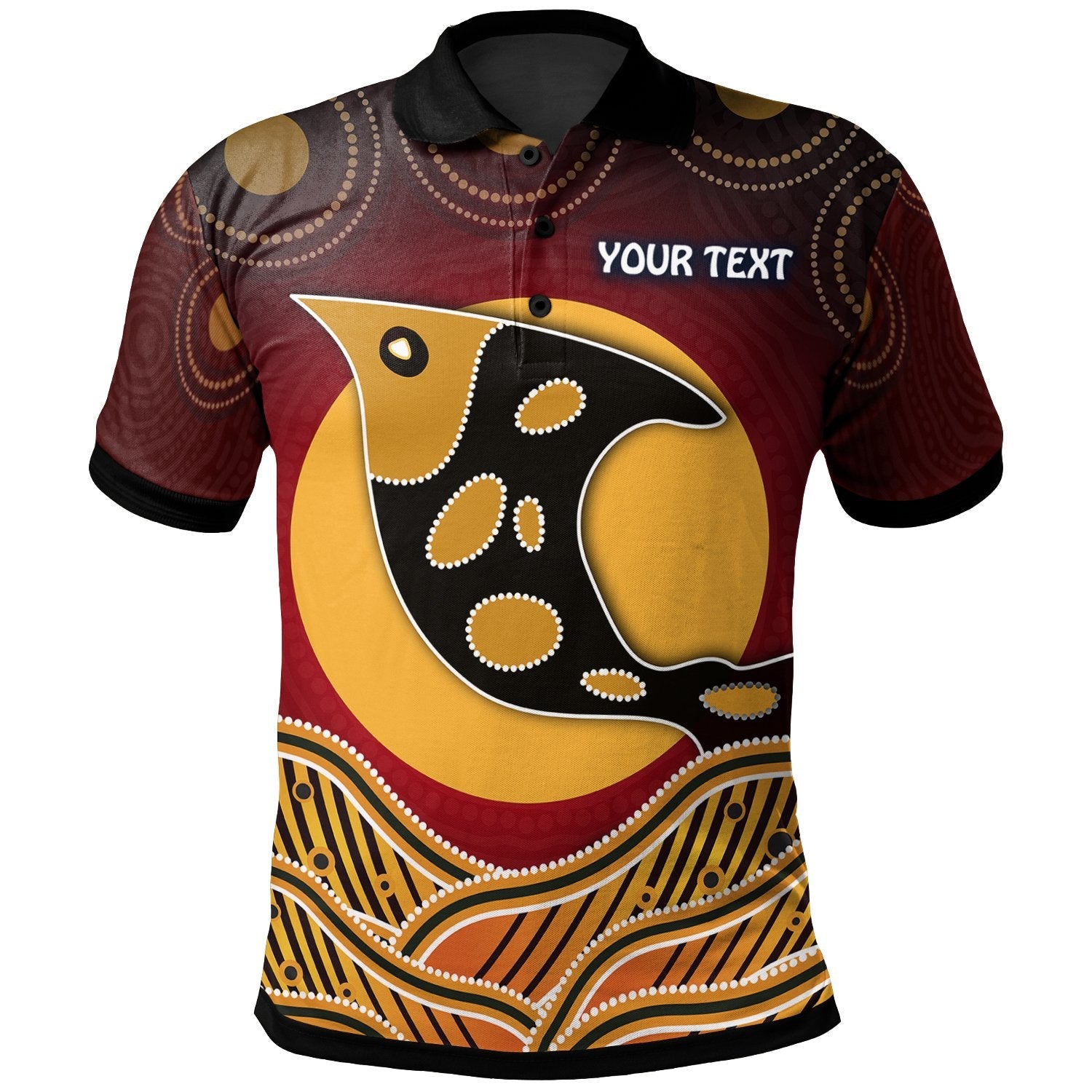 Aboriginal Polo - Personalised Aboriginal Dot Patterns Fish Polo Shirt