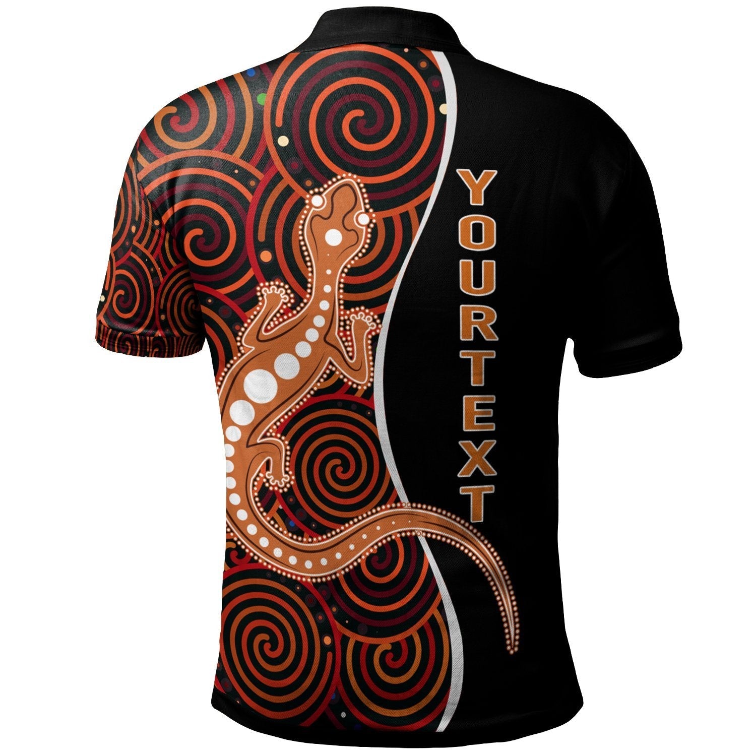 Aboriginal Polo - Personalised Indigenous Lizard Dreaming Polo Shirt