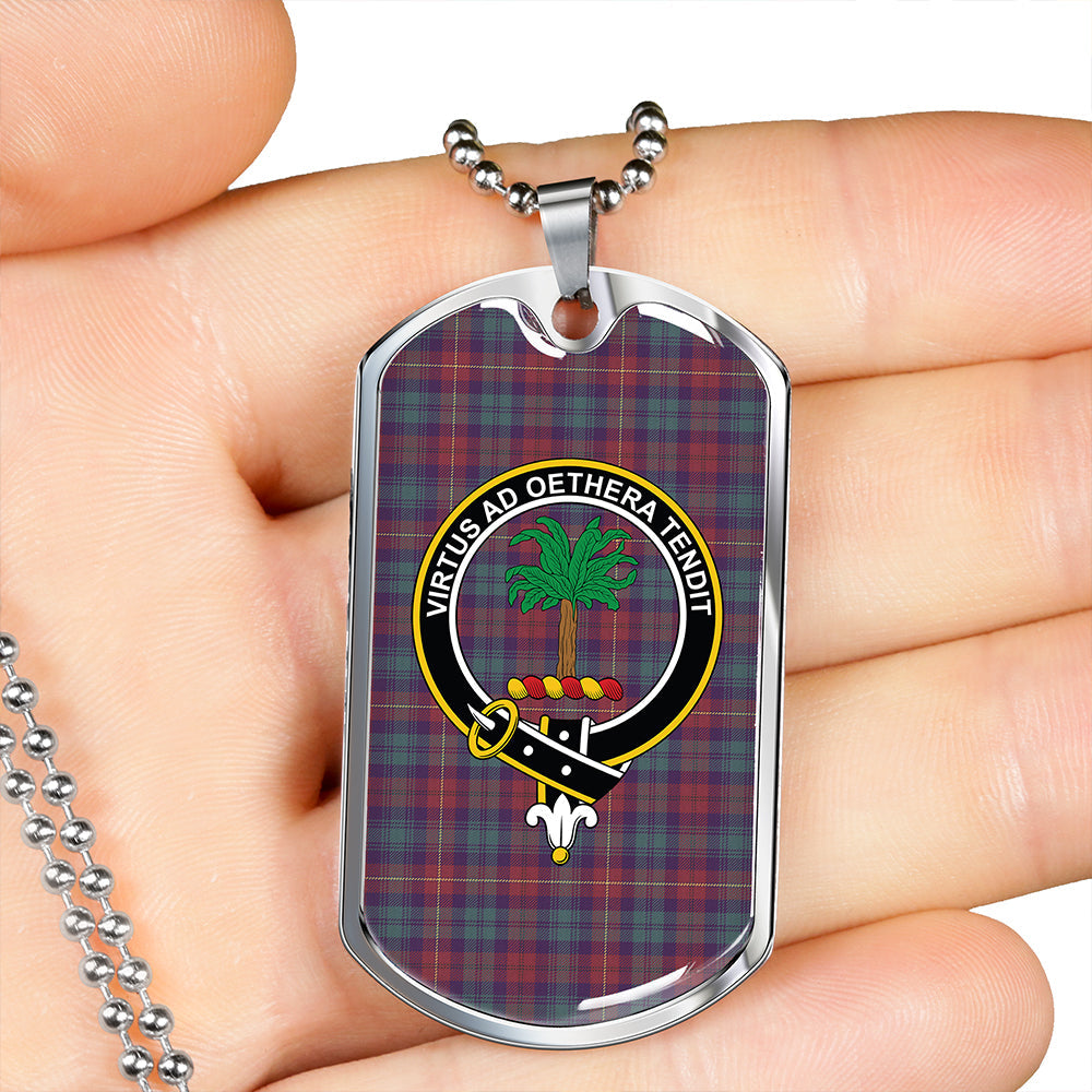 Cairns of Finavon Weathered Clan Badge Classic Tartan Dog Tag Necklace