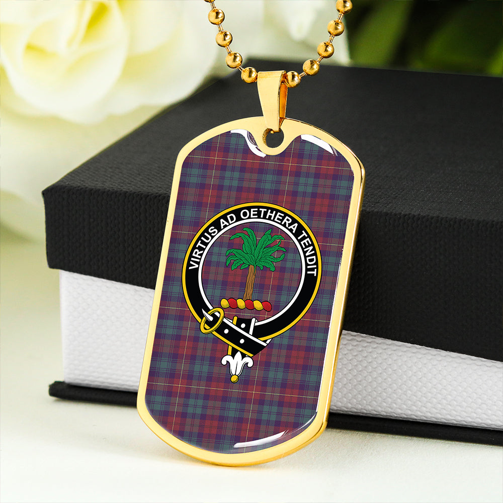 Cairns of Finavon Weathered Clan Badge Classic Tartan Dog Tag Necklace
