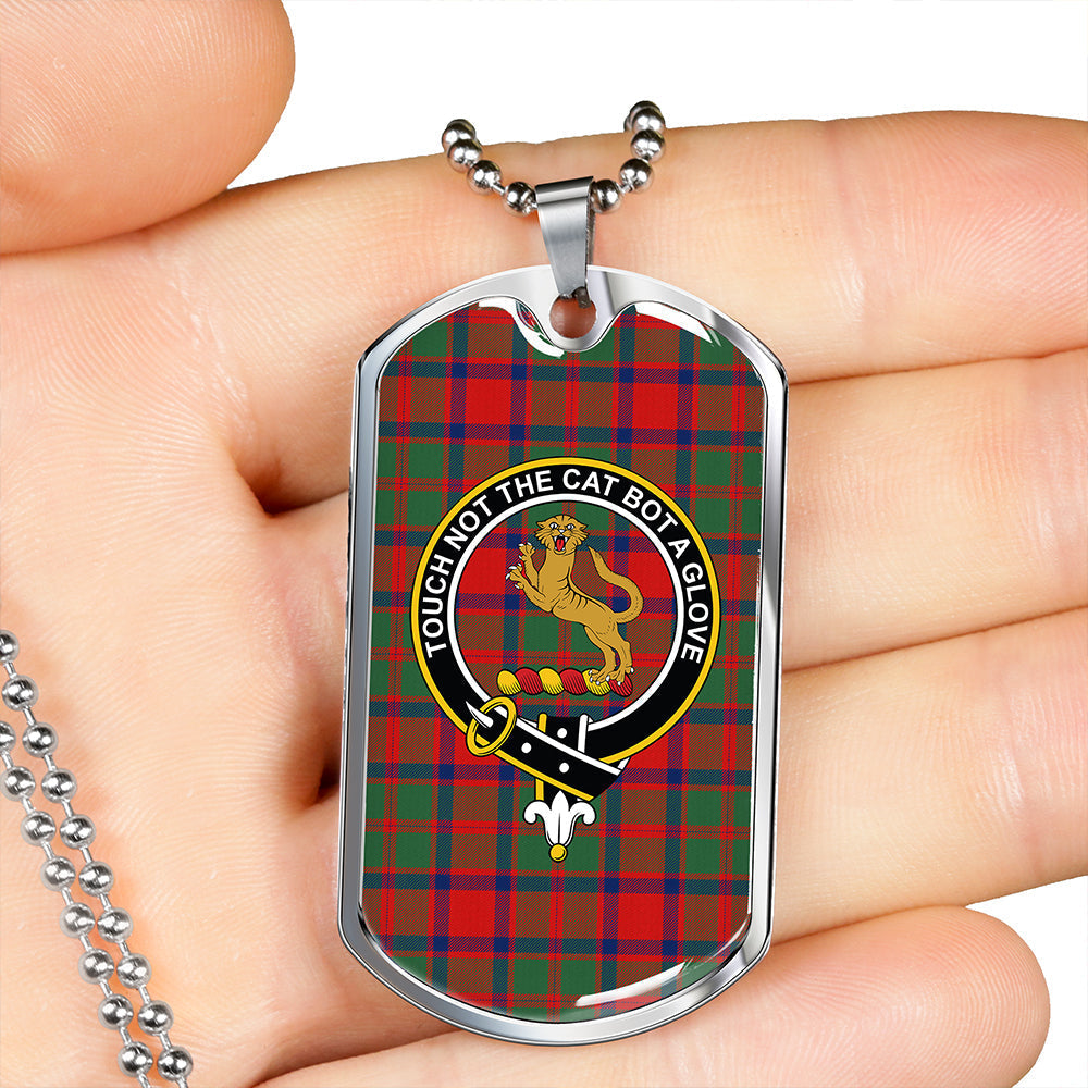 Caledonian (MacKintosh #3) Modern Clan Badge Classic Tartan Dog Tag Necklace