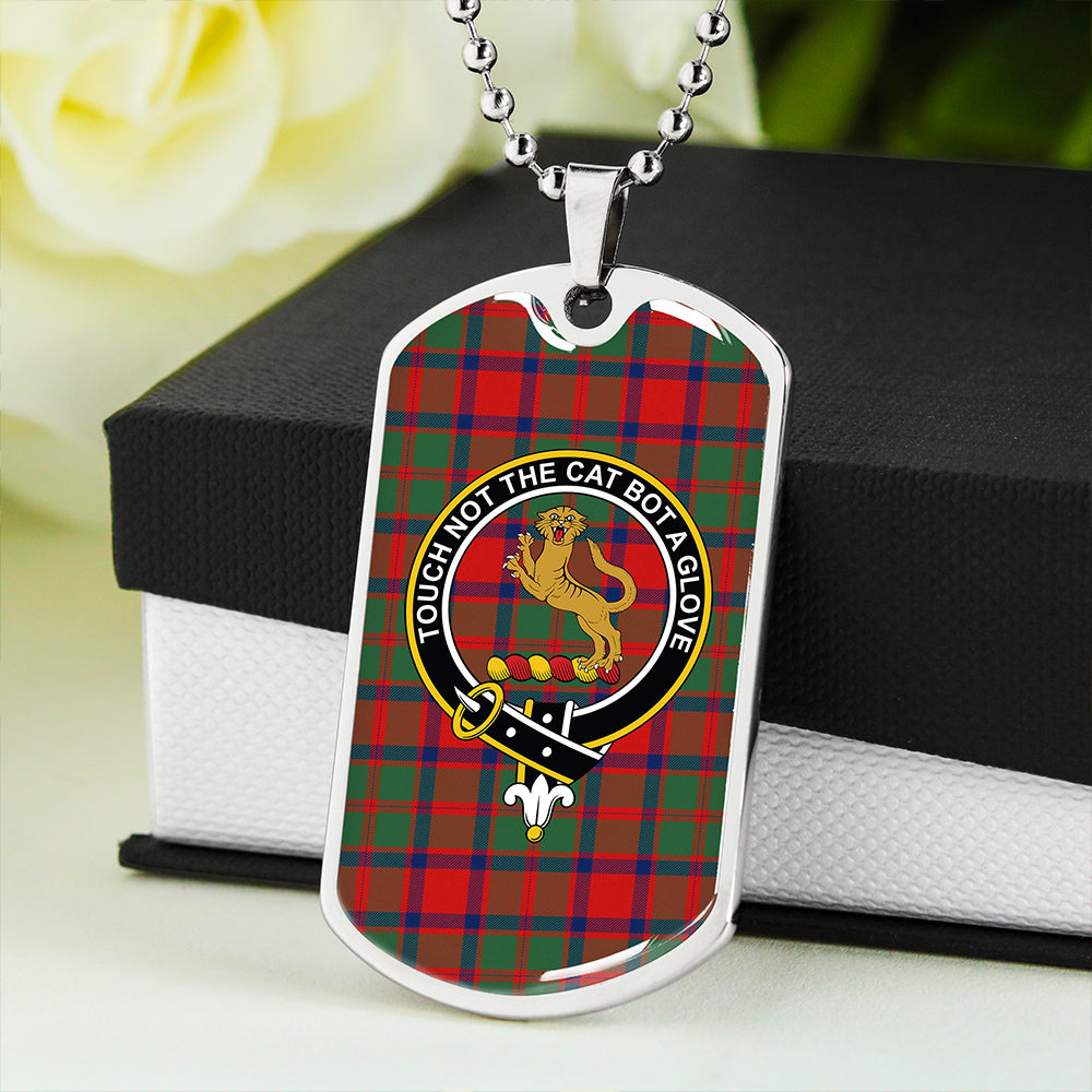 Caledonian (MacKintosh #3) Modern Clan Badge Classic Tartan Dog Tag Necklace