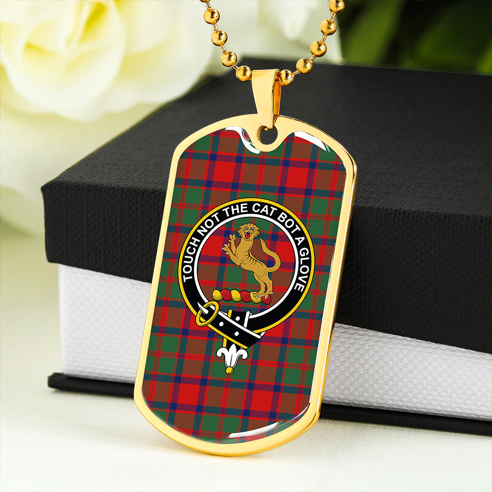 Caledonian (MacKintosh #3) Modern Clan Badge Classic Tartan Dog Tag Necklace