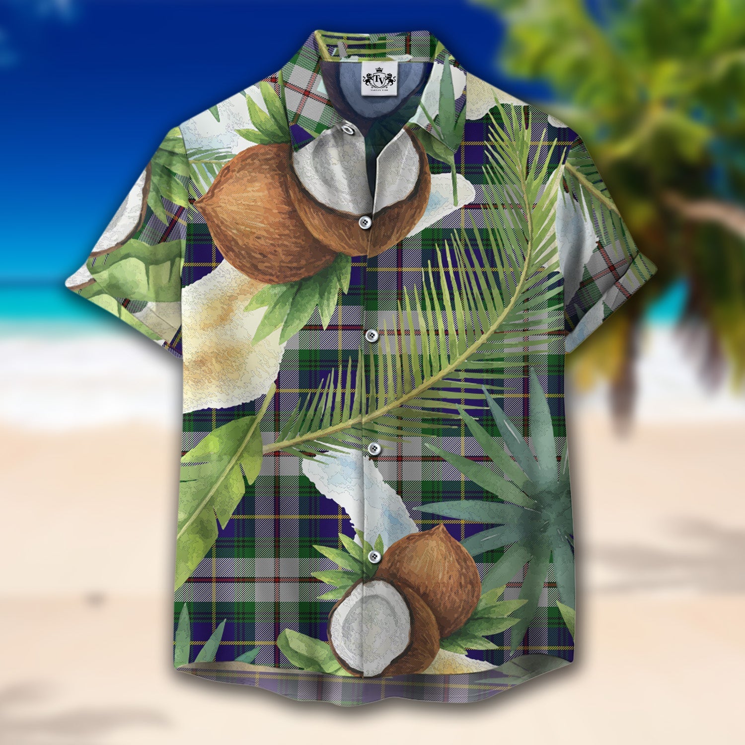 Scottish Tartan Californian MacLeod Clan Hawaiian Shirt Hibiscus - Tropical Garden Style