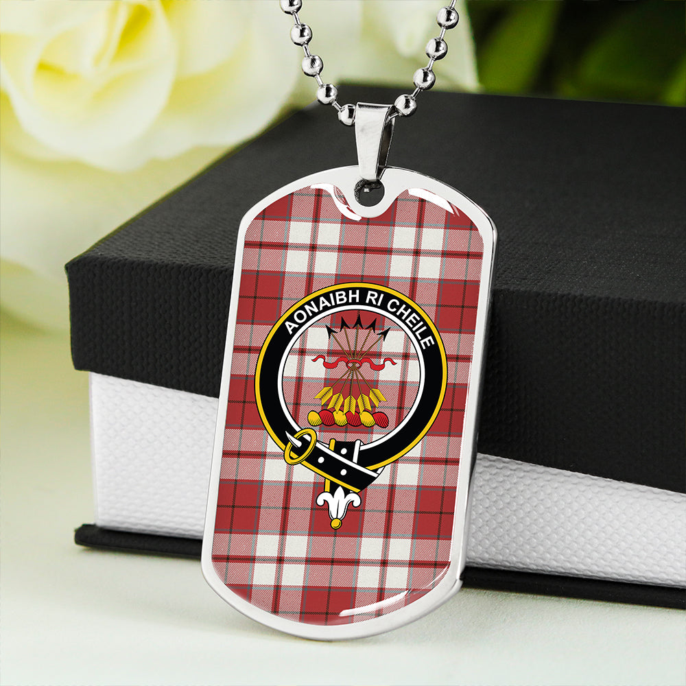 Cameron Hose Weathered 2 Clan Badge Classic Tartan Dog Tag Necklace