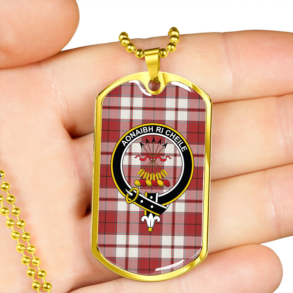 Cameron Hose Weathered 2 Clan Badge Classic Tartan Dog Tag Necklace