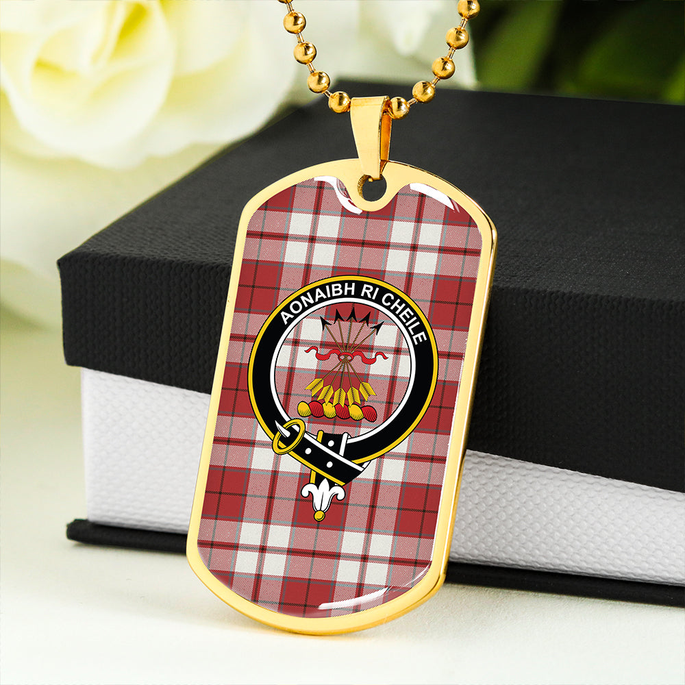 Cameron Hose Weathered 2 Clan Badge Classic Tartan Dog Tag Necklace