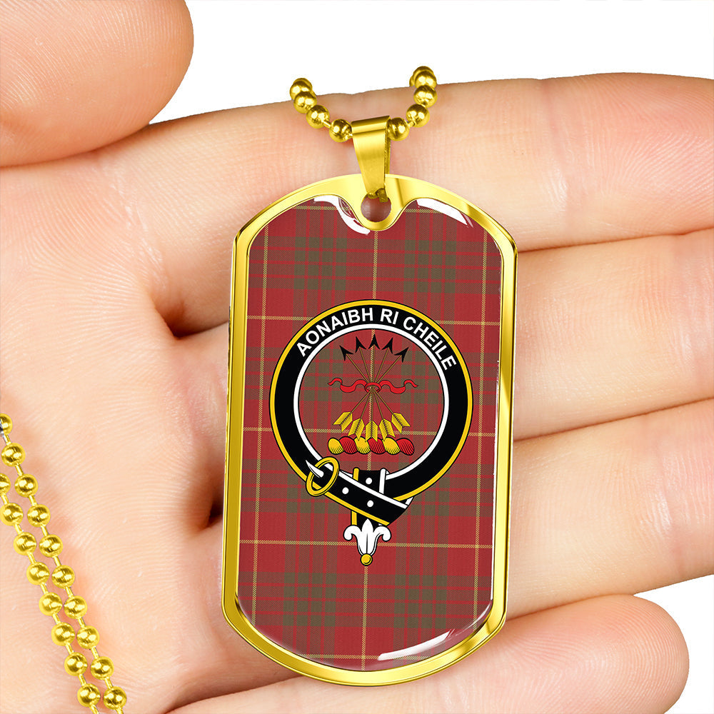 Cameron Weathered 2 Clan Badge Classic Tartan Dog Tag Necklace