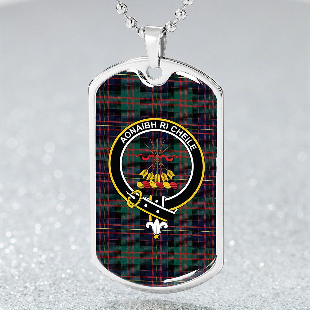 Cameron of Erracht Modern 2 Clan Badge Classic Tartan Dog Tag Necklace