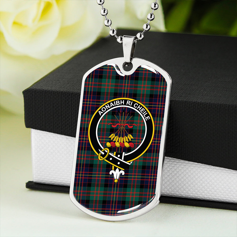 Cameron of Erracht Modern 2 Clan Badge Classic Tartan Dog Tag Necklace