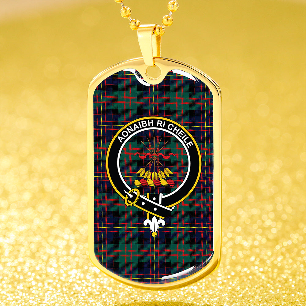 Cameron of Erracht Modern 2 Clan Badge Classic Tartan Dog Tag Necklace
