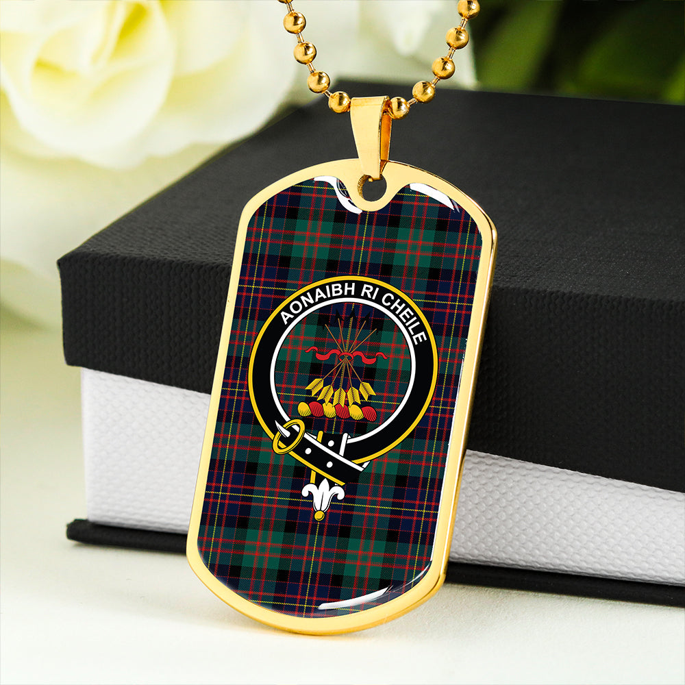 Cameron of Erracht Modern 2 Clan Badge Classic Tartan Dog Tag Necklace