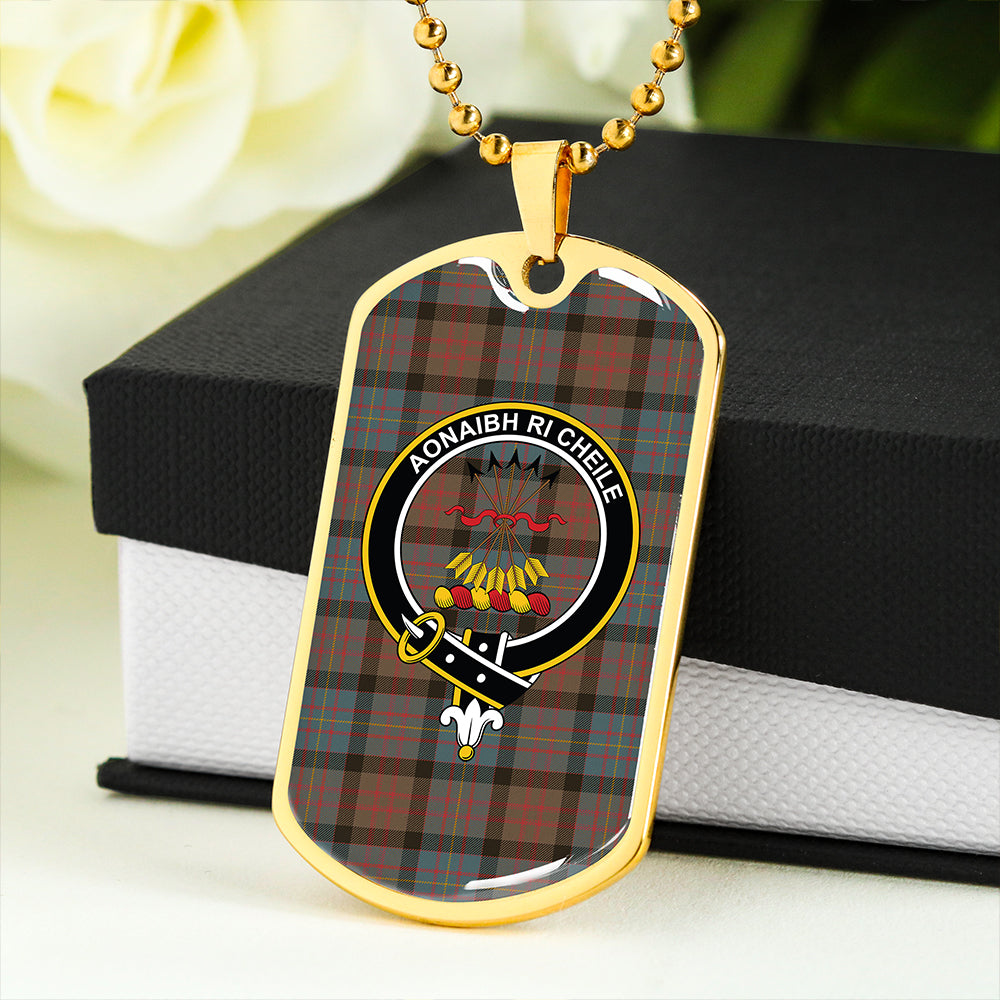 Cameron of Erracht Weathered 2 Clan Badge Classic Tartan Dog Tag Necklace