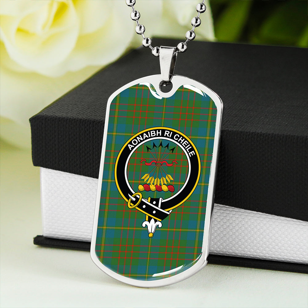 Cameron of Lochiel Hunting Ancient 2 Clan Badge Classic Tartan Dog Tag Necklace