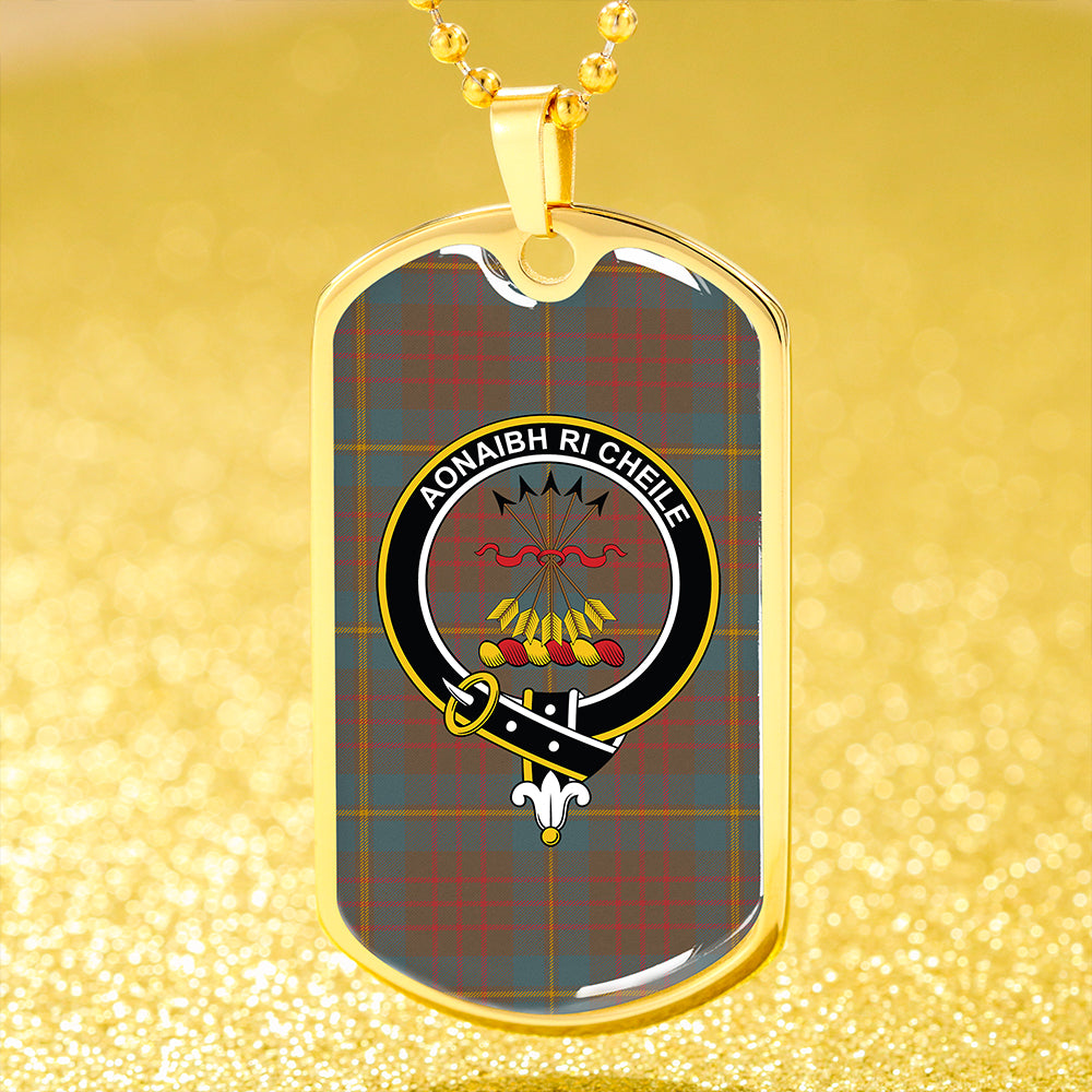 Cameron of Lochiel Hunting Weathered 2 Clan Badge Classic Tartan Dog Tag Necklace