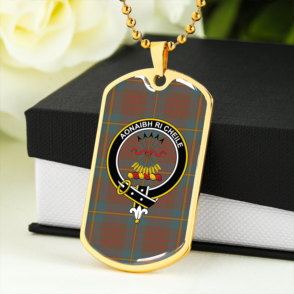 Cameron of Lochiel Hunting Weathered 2 Clan Badge Classic Tartan Dog Tag Necklace