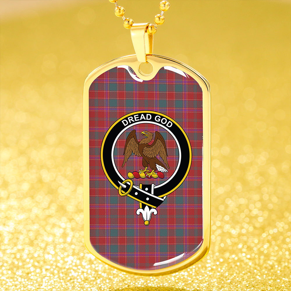 Cameron of Lochiel #2 (Munro #2) Weathered Clan Badge Classic Tartan Dog Tag Necklace