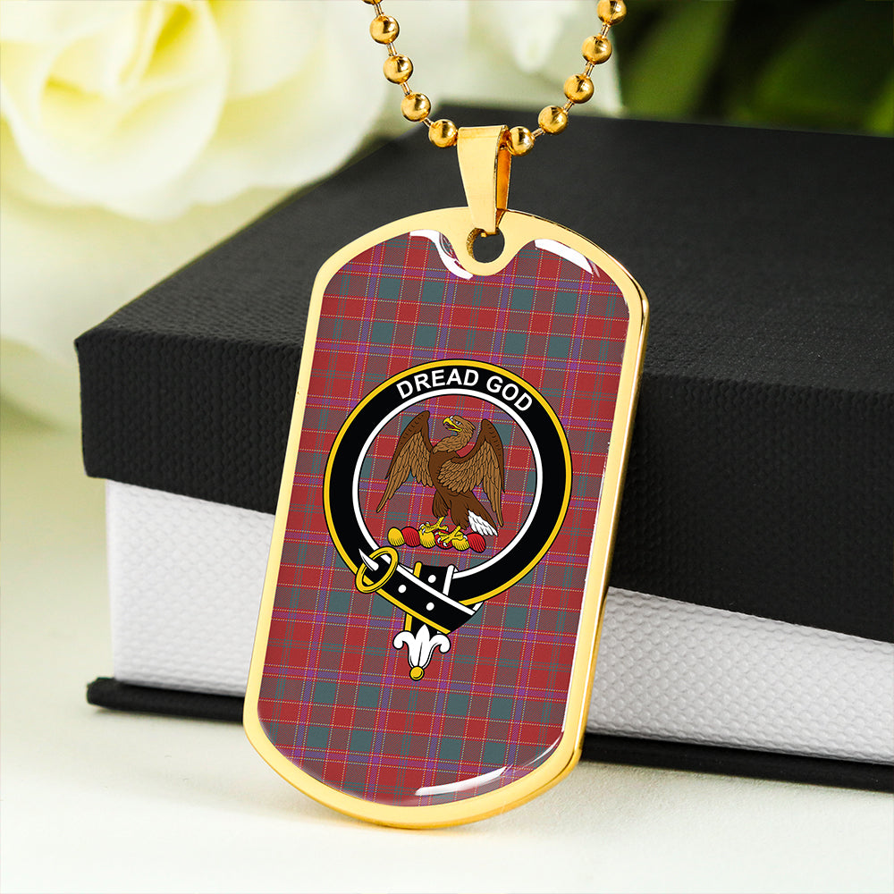 Cameron of Lochiel #2 (Munro #2) Weathered Clan Badge Classic Tartan Dog Tag Necklace