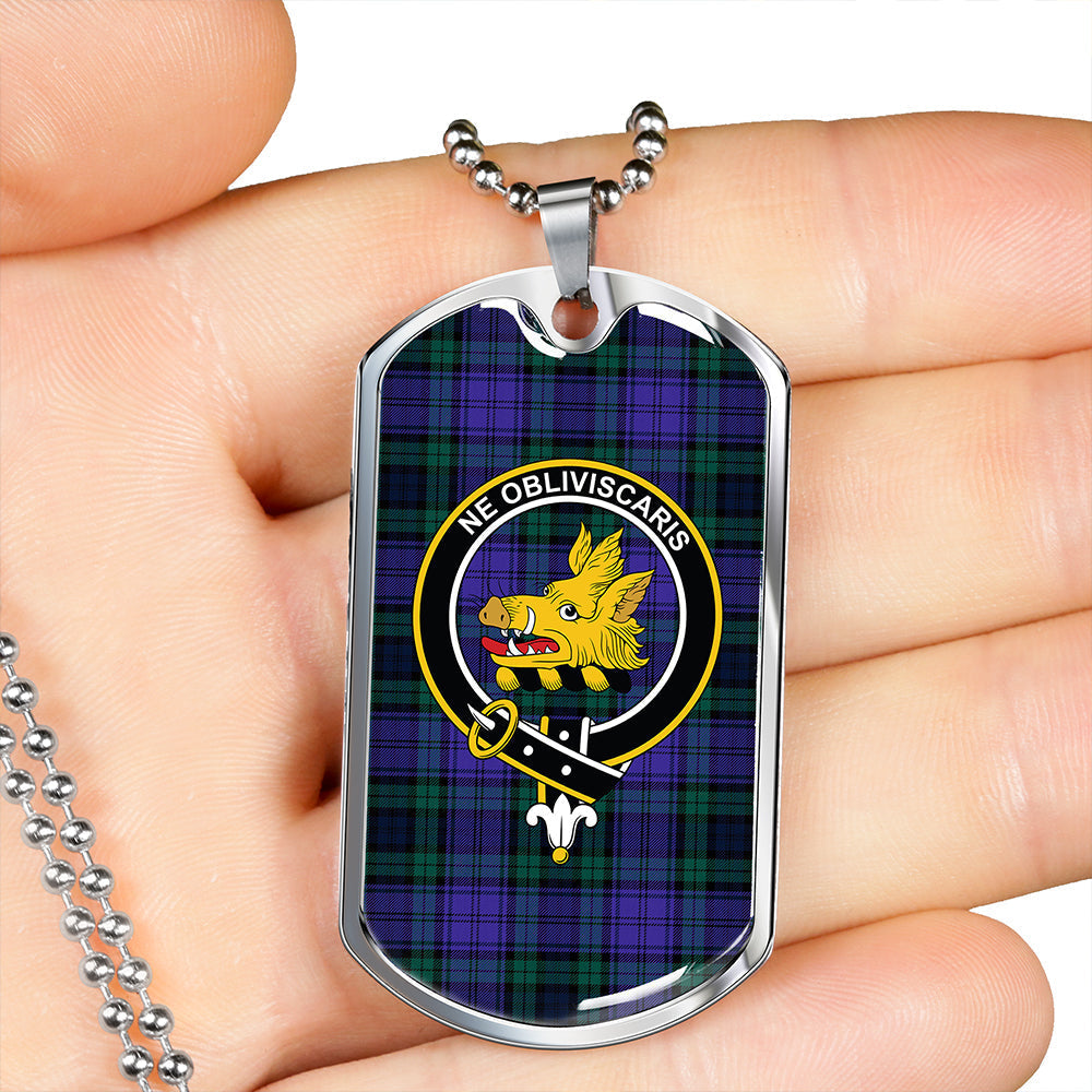 Campbell 42nd Dress Balhousie Modern 2 Clan Badge Classic Tartan Dog Tag Necklace