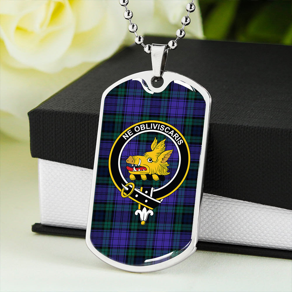 Campbell 42nd Dress Balhousie Modern 2 Clan Badge Classic Tartan Dog Tag Necklace