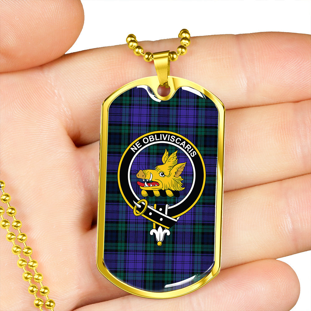 Campbell 42nd Dress Balhousie Modern 2 Clan Badge Classic Tartan Dog Tag Necklace