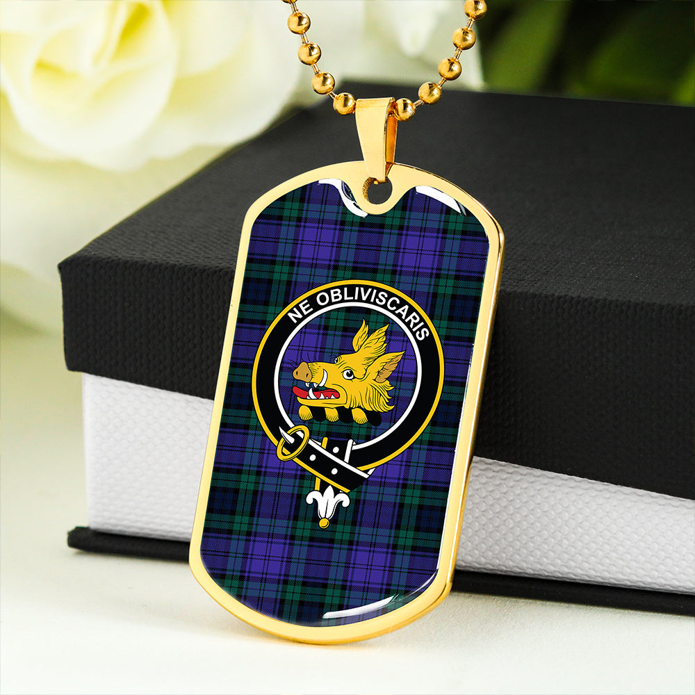 Campbell 42nd Dress Balhousie Modern 2 Clan Badge Classic Tartan Dog Tag Necklace