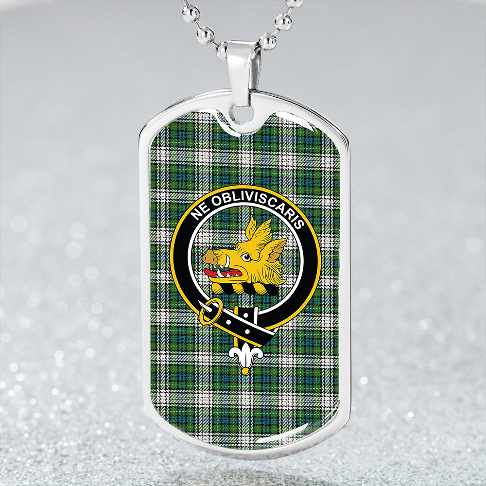 Campbell Dress Ancient 2 Clan Badge Classic Tartan Dog Tag Necklace