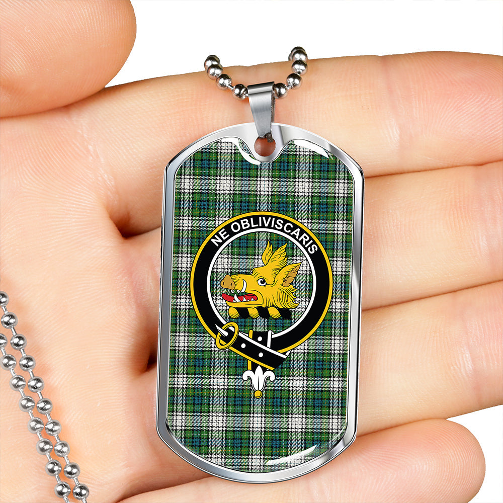 Campbell Dress Ancient 2 Clan Badge Classic Tartan Dog Tag Necklace