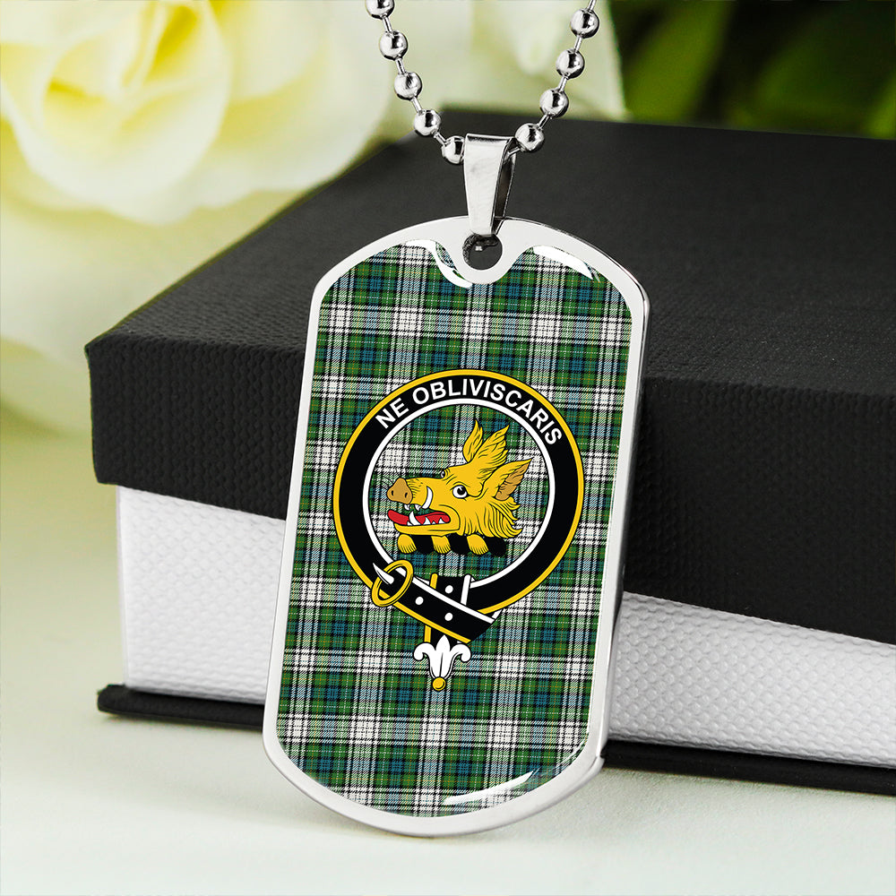Campbell Dress Ancient 2 Clan Badge Classic Tartan Dog Tag Necklace