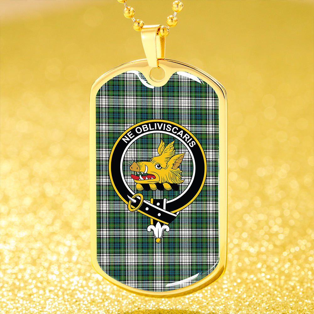 Campbell Dress Ancient 2 Clan Badge Classic Tartan Dog Tag Necklace